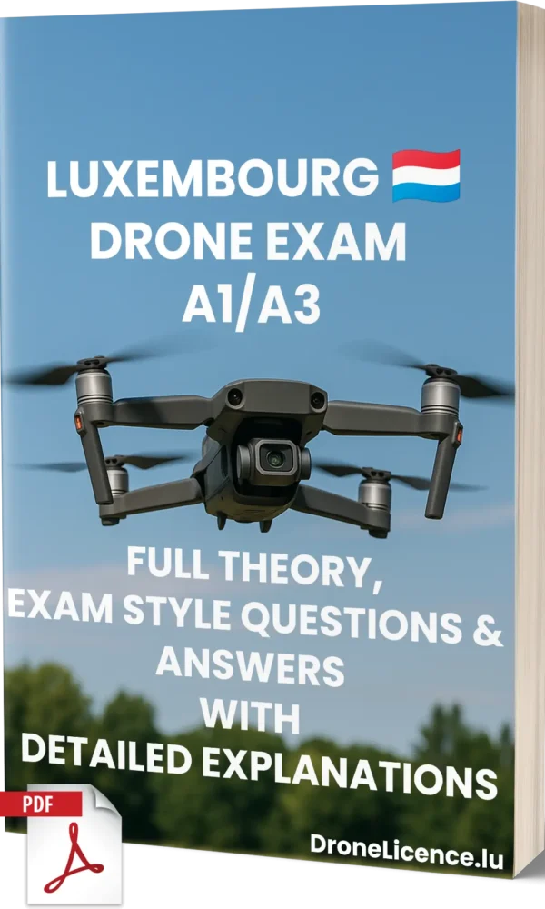 Luxembourg A1/A3 Drone Exam Materials – Full Theory, 500+ Exam-Style Questions & Answers with Detailed Explanations
