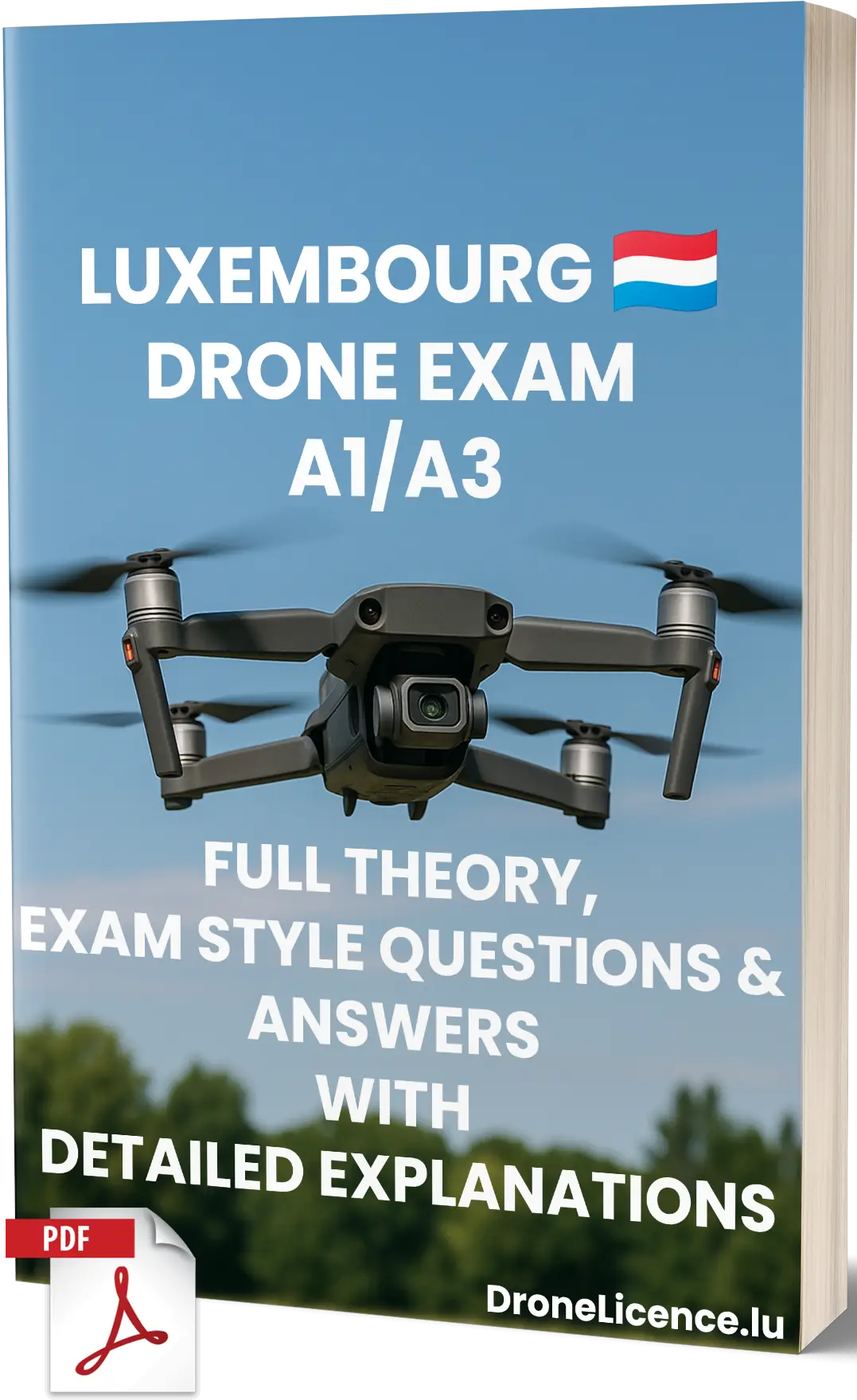 Luxembourg A1/A3 Drone Exam Materials – Full Theory, 500+ Exam-Style Questions & Answers with Detailed Explanations - Image 1