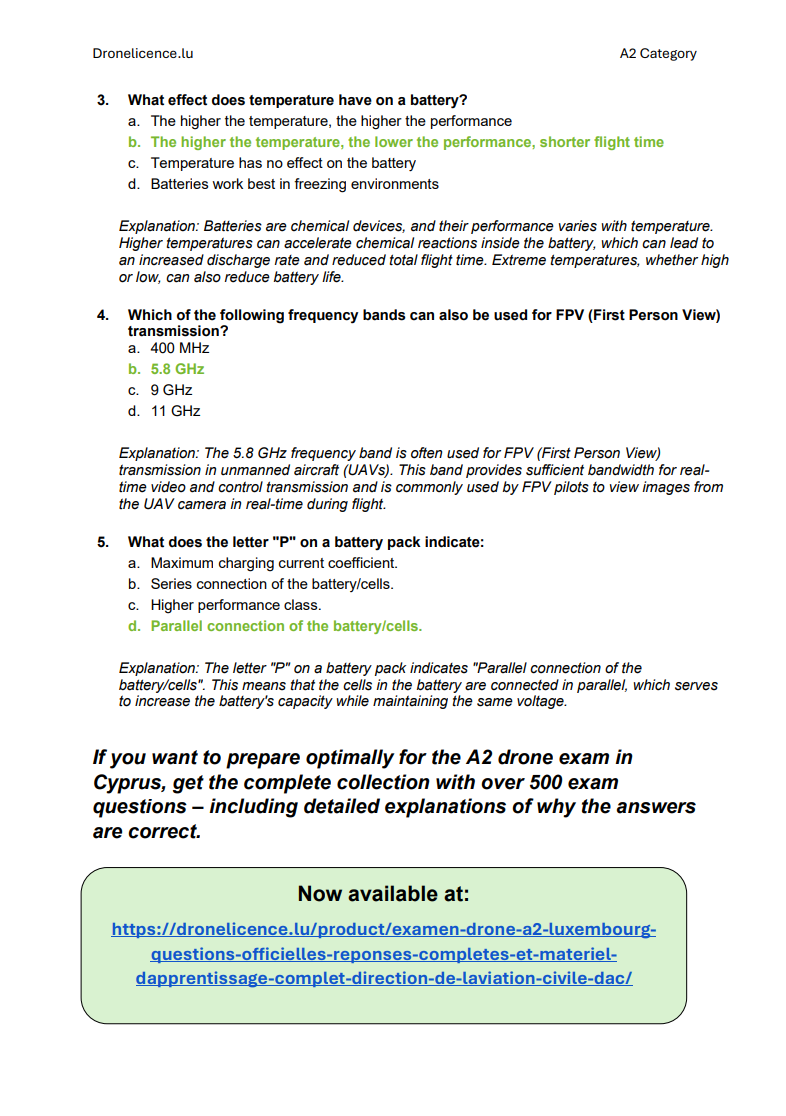 A2 Drone License Exam Luxembourg – Official Questions & Answers with Full Study Materials - Image 6
